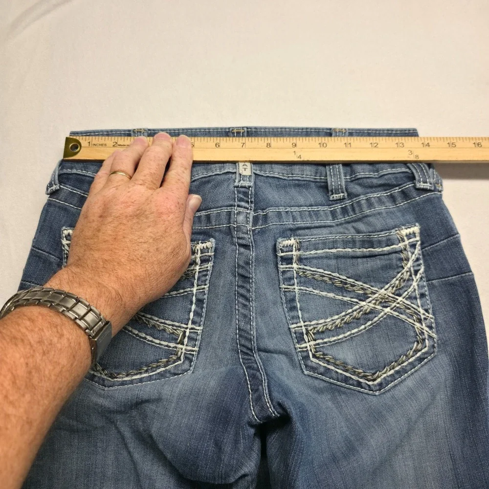 2 Pairs Ariat REAL Women's Bootcut Denim Blue Jeans Size 27R-31.5